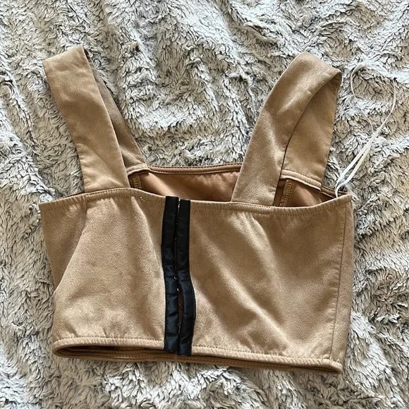 naked wardrobe Tan Faux Suede Two-Piece Dress - Picture 3 of 6